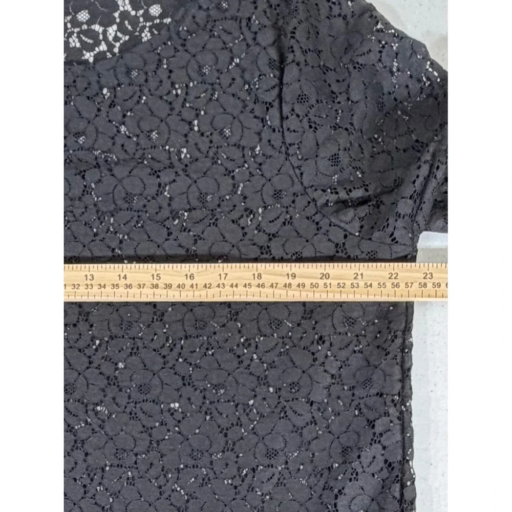 Banana Republic‎ Lace Blouse XL Black Bell Sleeve Floral Boho Whimsigoth Goth